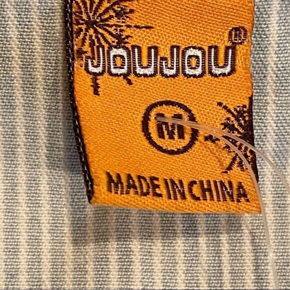 Jou Jou Denim Jacket Striped Jean Stretch Fabric Size M - Picture 11 of 16